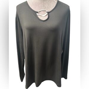 NWT Free Kisses Black Long Sleeve Top with Unique Cutout